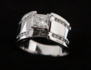 14k Gold Princess Cathedral Diamond Ring