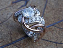 two tone rose gold diamond ring